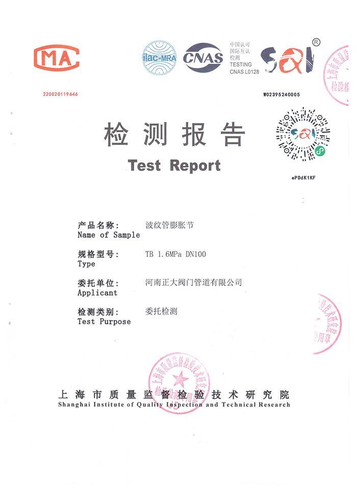 波紋膨脹節檢測報告